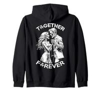 Zombie Dancing Couple Together Forever Couples Halloween Zip Hoodie