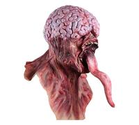 Zombie Face Cover - Halloween Face Cover, Realistic Face Cover, Comfortable Devil Latex Headwear with Zombie Inspired Design, Bloody Tongue, Realistic Face Cover