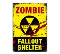 Zombie Fallout Shelter - Small Sticky Pads | Printed Metal Wall Sign Plaque