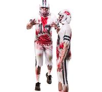 Zombie Footballer Jock Server Adults Halloween American Style Fancy Dress Costum