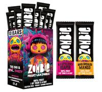 Zombie Fruit Bars, Raspberry & Mango (10 Bars, 2 Flavours), 100% Dried Fruit, Healthy Snacks, Adults, Kids, Halloween Trick or Treat, Low Calorie, Gluten Free, Vegan, Halal, Bulk, Real, No Added Sugar