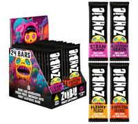 Zombie Fruit Bars, Variety Box (24 Bars, 4 Flavours), 100% Dried Fruit, Healthy Snacks, Adults, Kids, Halloween Trick or Treat, Low Calorie, Gluten Free, Vegan, Halal, Bulk, Real Fruit, No Added Sugar