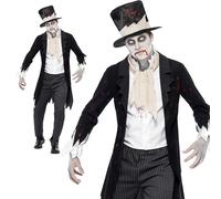 Zombie Groom Costume Mens Wedding Corpse Halloween Fancy Dress Adult Outfit