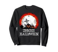 Zombie Halloween Graveyard Scary Pumpkins Kids Boys Adults Sweatshirt