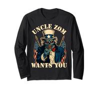 Zombie Halloween s Uncle Sam s Funny Scary Patriotic Long Sleeve T-Shirt