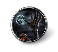 Zombie Hand Dark Halloween Badges Circle with Button Design, Personalized Picture Pin Brooches, Round Badge Holders for Decorate Hat Shirt Clothing Bag Accessories