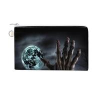 Zombie Hand Dark Halloween Coin Purses with Zipper, Personalized Zero Wallet for Shopping, Small Makeup Pouches Bag for Travel, Card Organizer Case, Portable Canvas Change Purses