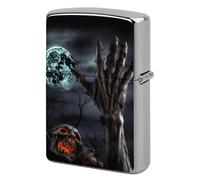 Zombie Hand Dark Halloween Lighter Case Double-Sided Graffiti Lighter Holder - Metal Lighters Protective Cover, Universal Fit for Standard Lighters, Stylish Gift for Men & Women