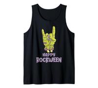 Zombie Hand Horn Sign Happy Rockween Funny Helloween Tank Top