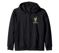 Zombie Hand Horn Sign Happy Rockween Funny Helloween Zip Hoodie