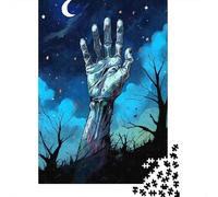 Zombie Hand Starry Night Adult Jigsaw Puzzle, 1000 Pieces, 38x26cm/1000pcs, White Cardboard Construction, Screen-Free Leisure And Quiet Weekends