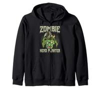 Zombie Head Planter Pot Garden Gardening Halloween Zip Hoodie
