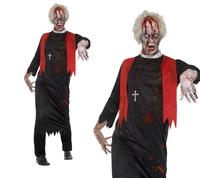 Zombie High Priest Costume Mens Minister Halloween Fancy Dress M-XL New