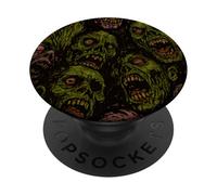 Zombie Horror Grunge Undead Art Creepy Green Skull Design PopSockets Adhesive PopGrip