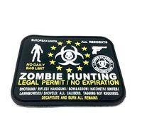 Zombie Hunting EU Legal Permit All Residents Black PVC Large Airsoft Patch