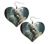 Zombie in Mirror Leather Earrings for Women Heart Earring Lightweight Dangle Drop Earring Set Jewelry Gift, One Size, No Gemstone