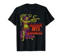 Zombie Medusa Slither Into Darkness Gothic Snake Queen T-Shirt