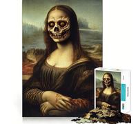 Zombie Mona Lisa Adult Jigsaw1000 Pieces Cognitive Train Game Tight Interlock No Gaps Calming Mental Break Activity (38x52cm)