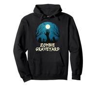 Zombie Moonlit Graveyard - Scary Halloween Kids Boys Adults Pullover Hoodie
