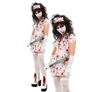 Zombie Nurse Adults Halloween Fancy Dress Costume Sexy Blood Nurses Outfit UK 4-