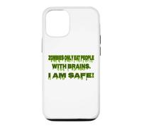 Zombie Only Eat People With Brain I Am Safe Funny Halloween Case for iPhone 12/12 Pro