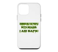 Zombie Only Eat People With Brain I Am Safe Funny Halloween Case for iPhone 12 mini