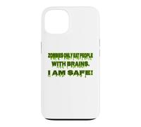 Zombie Only Eat People With Brain I Am Safe Funny Halloween Case for iPhone 13