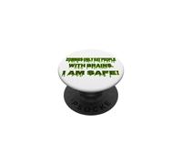 Zombie Only Eat People With Brain I Am Safe Funny Halloween PopSockets Adhesive PopGrip