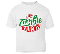 Zombie Party Brains [HALLO19] Short Sleeve Cotton Kids t Shirt, 2-3 Years, White
