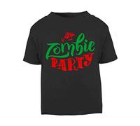 Zombie Party Brains [HALLO19] Short Sleeve Cotton Toddler t Shirt, 3-4 Years, Black