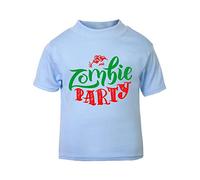 Zombie Party Brains [HALLO19] Short Sleeve Cotton Toddler t Shirt, 3-4 Years, Pastel Blue
