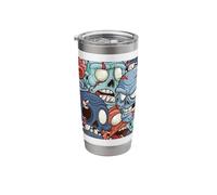 Zombie Pattern Scary Creepy Halloween Cartoon Zombies Stainless Steel Insulated Tumbler