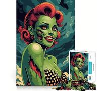 Zombie Pin-Up Girl 1000 Piece Jigsaws for Adults Mind Train Fun Premium Laser Cut Quality Relaxing Indoor Group Activity (38x26cm)