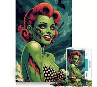 Zombie Pin-Up Girl 1000 Piece Teenager Puzzles Cognitive Train Game Zero Gap Compact Fun for Family Game Time (50x75cm)