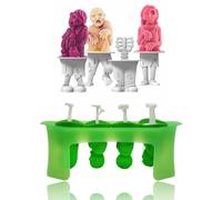 Zombie Popsicle Mold Set 4 Pieces Homemade Silicone Popsicle Maker Kid Easy Release Ice Cream Molds Reusable DIY Pop Molds- BPA Free (Zombie)