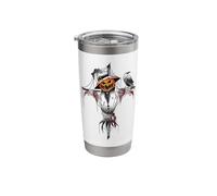 Zombie Scarecrow Pumpkin Jack-o-Lantern Raven Crow Stainless Steel Insulated Tumbler