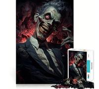 Zombie Scary Grin 1000 Piece Jigsaw Puzzles Memory Train Fun Smooth Burr Free Surface Entertaining Challenge for Spare Time (50x75cm)