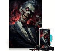 Zombie Scary Grin Adults 1000 Piece Jigsaw Puzzle Recall Fun Play Premium Laser Cut Quality Quiet Time Mind Exercise at Home (38x26cm)
