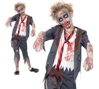 Zombie School Boy Costume Uniform Halloween Scary Evil Dead Fancy Dress