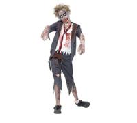 Zombie School Boy & Girl Family Fancy Dress Halloween Cheerleader Horror Outfit