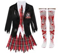 Zombie Schoolgirl Costume With Stockings I Love Fancy Dress Multi XL