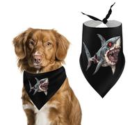 Zombie Shark Dog Bandana Pet Scarf for Small Medium Large Dogs Triangle Bibs Photo Prop Gift