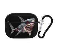Zombie Shark Hard Shell Case Skin Accessories Cover with Hanging Loop Compatible with AirPods Pro 2