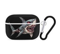 Zombie Shark Hard Shell Case Skin Accessories Cover with Hanging Loop Compatible with AirPods Pro 2