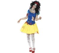 Zombie Snow Fright White Costume Womens Ladies Halloween Sexy Fancy Dress Outfit