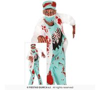 FIESTAS GUIRCA Diabolic Zombie Surgeon Men Fancy Dress Costume - Bloody Skeleton Doctor - Mens Halloween Costumes Adult Size M