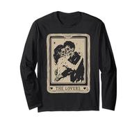 Zombie Tarot Card The Lovers Funny Halloween Couple Graphic Long Sleeve T-Shirt