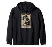 Zombie Tarot Card The Lovers funny halloween couple graphic Zip Hoodie