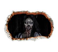 Zombie Thrilling Decals | Halloween Window Decals Stickers Thrilling Zombie,Seasonal Decor Breaking Through Wall Festive Stickers for Living Room, Haunted House