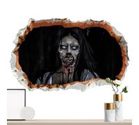 Zombie Thrilling Decals, Zombie Window Decals Halloween Waterproof Stickers, Seasonal Decor Breaking Through Wall Festive Stickers for Living Room, Haunted House
